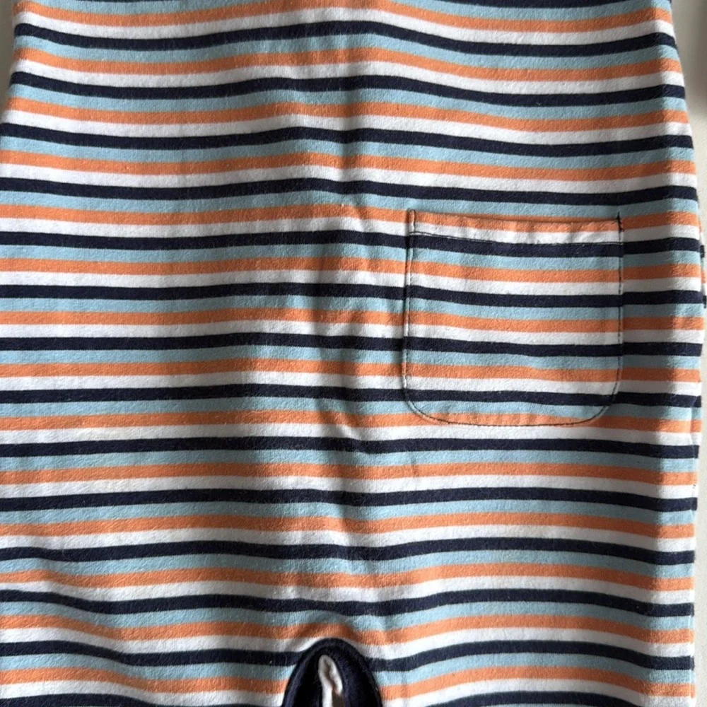 Baby Gap Vintage Blue/Orange/White Strip Jumpsuit 6-12 Months